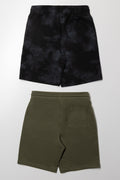 2 Pack Shorts Black And Green (2)