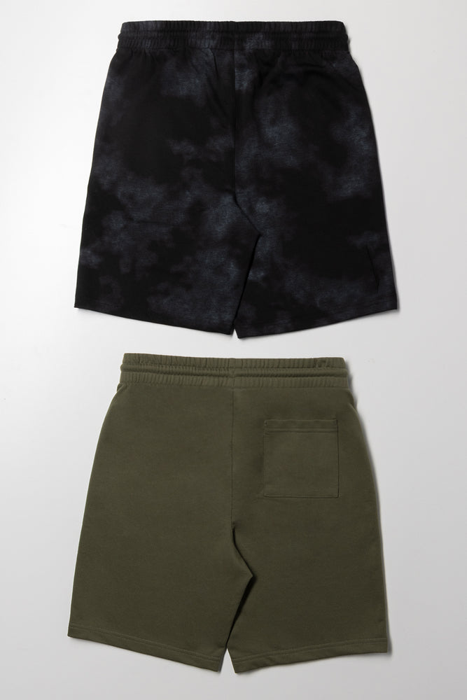 2 Pack Shorts Black And Green (2)