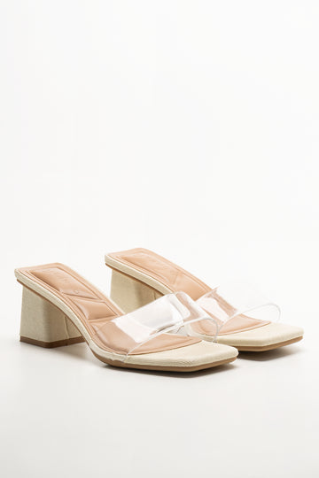Block Heel Mule Natural