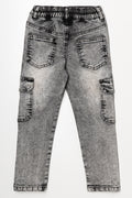 Cargo Slim Leg Denim Jeans Dark Grey (2)