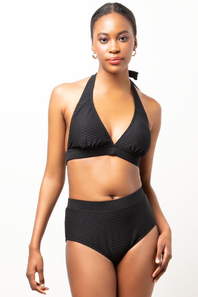High Waist Bikini Bottom Black