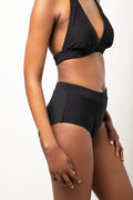 High Waist Bikini Bottom Black (1)