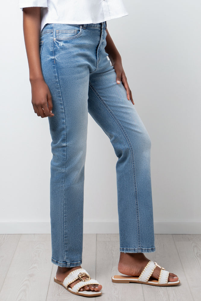 High Rise Slim leg Denim Jeans (1)