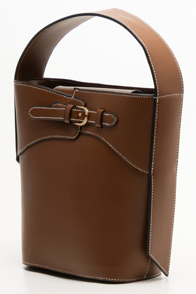Buckle Bucket Bag Tan