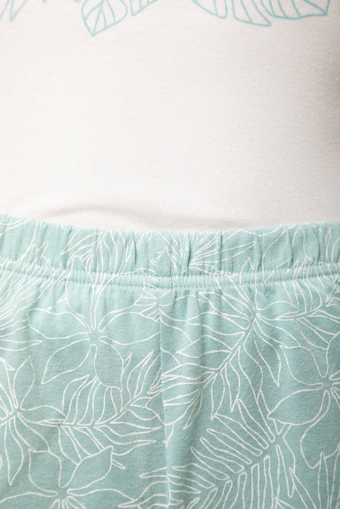 Paradise Dreams Shorts Pyjama Set Sage (4)