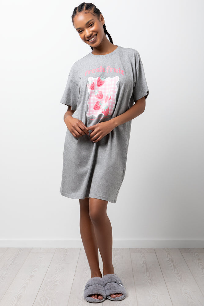 Fresh Fruit Sleepshirt Grey