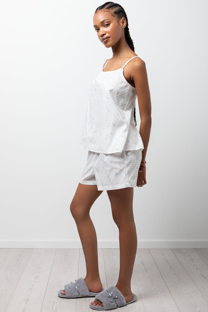 Cami And Shorts Pyjama Set White