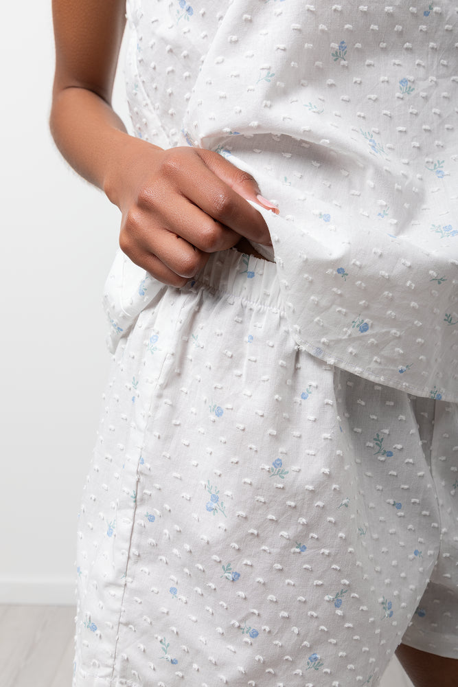 Cami And Shorts Pyjama Set White (3)