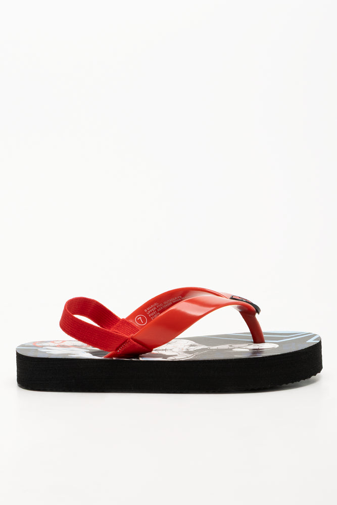 Spider-Man Flip Flops Red