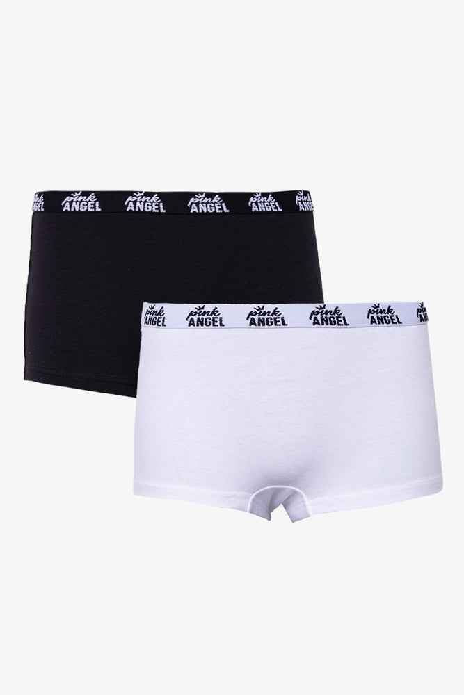 2 Pack Boyleg Panties Black And White