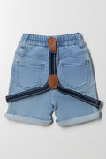 Denim Shorts With Brace Light Blue (2)