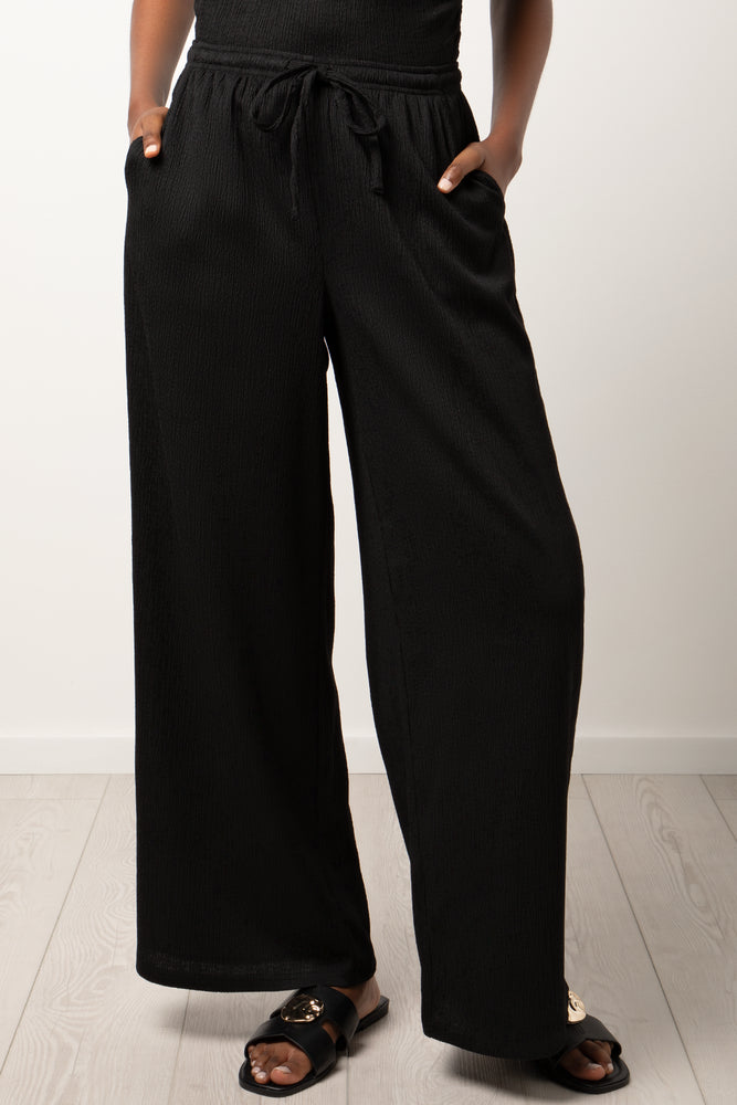 Crinkle Pants Black