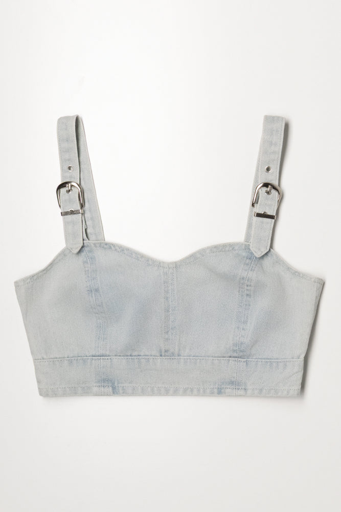 Denim Corset Light Grey