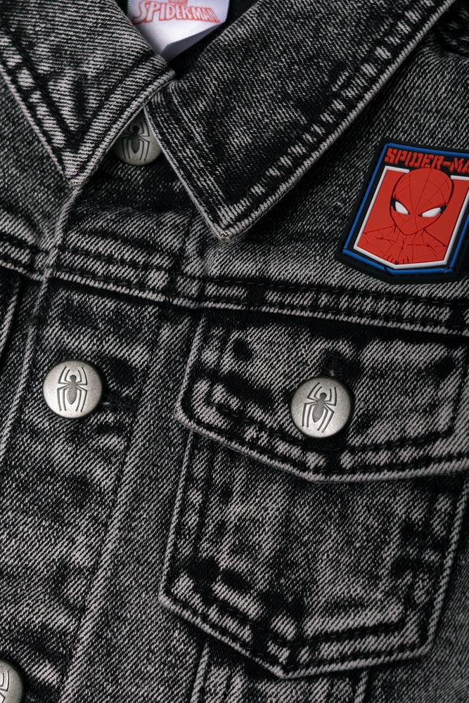 Spider-Man Denim Jacket Charcoal