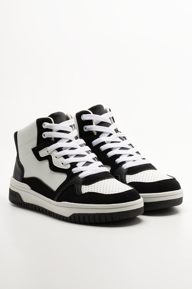 Skate High Top Sneakers Black And White