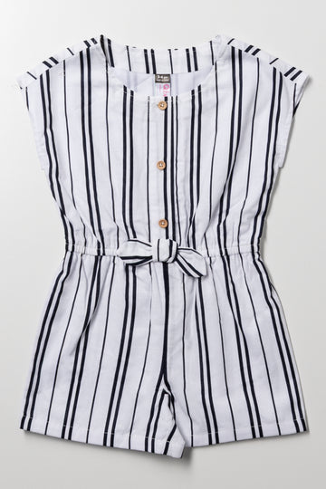 Stripe Jumpsuit Blue And White
