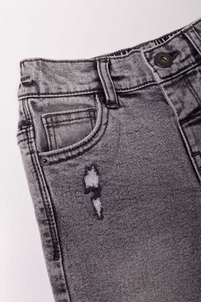 Rip And Repair Skinny Denim Jeans Grey (1)