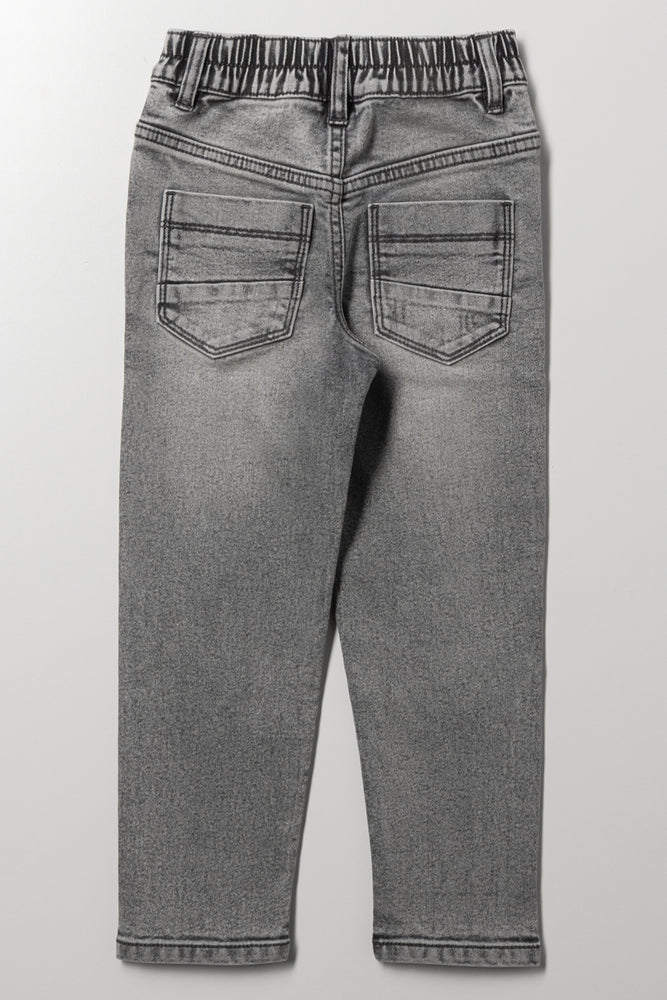 Rip And Repair Skinny Denim Jeans Grey (2)