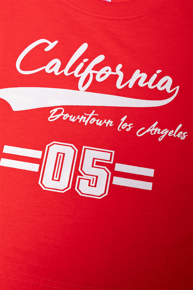 Boxy Printed T-Shirt Red