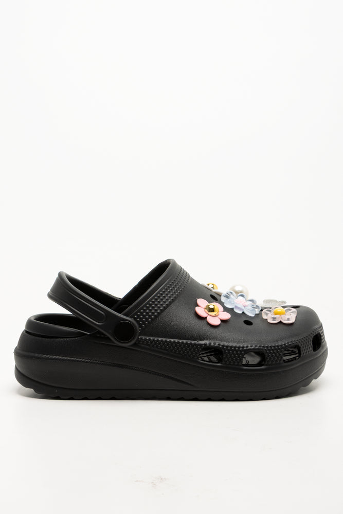 Embellished Clogs Black