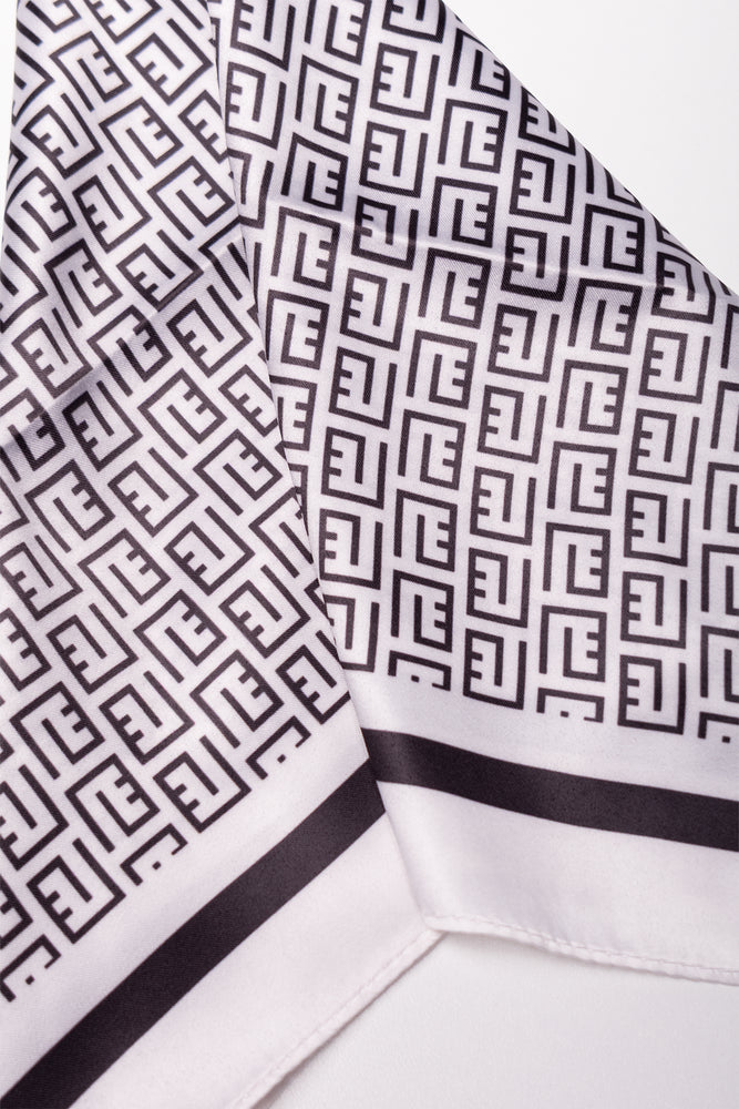 Satin Scarf Black And White
