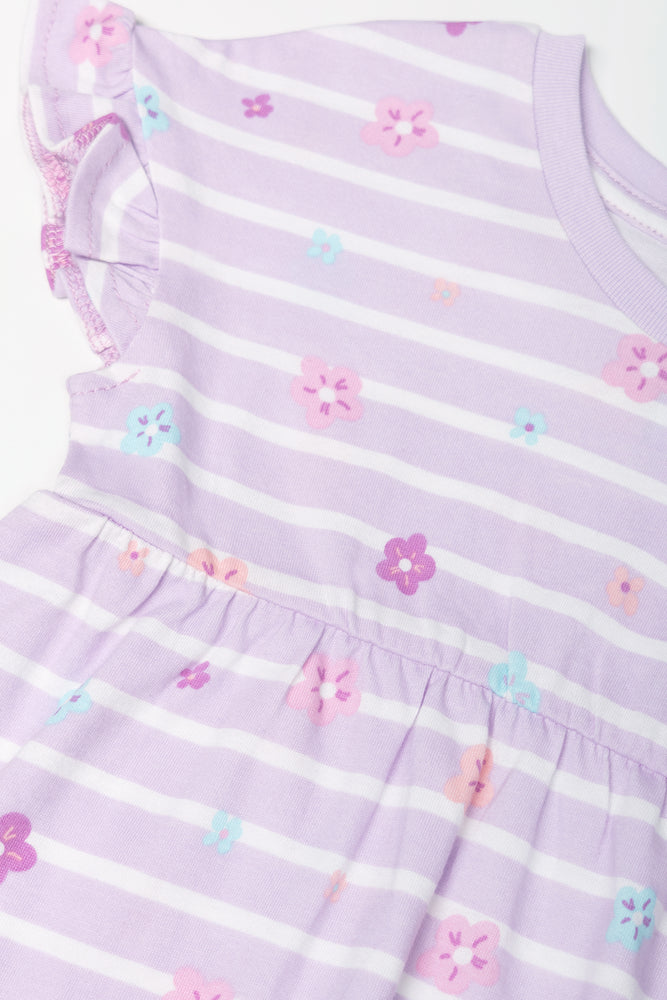 Frill Sleeve Dress Lilac