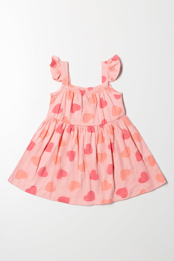 Ruffled Sleeve Dress Pink