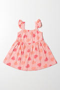 Ruffled Sleeve Dress Pink (2)