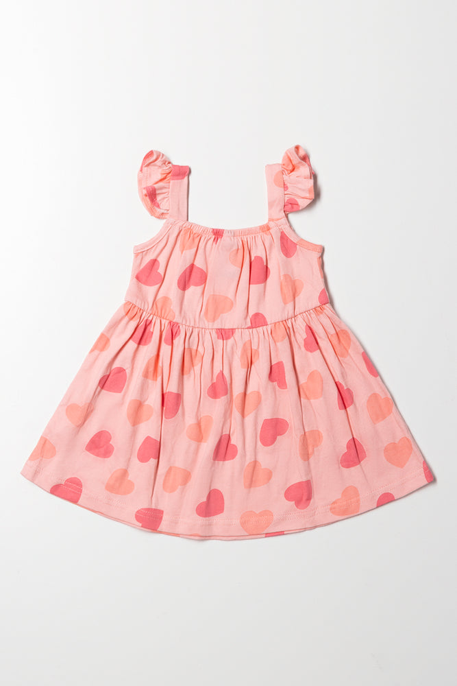 Ruffled Sleeve Dress Pink (2)
