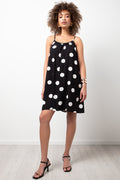 Spot Strappy Dress Black And White