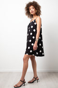 Spot Strappy Dress Black And White (1)