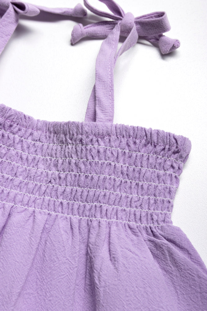 Strappy Tiered Dress Purple (1)