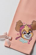 Paw Patrol 2 Pack Cropped Leggings Peach & White (1)