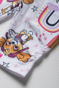 Paw Patrol 2 Pack Cropped Leggings Peach & White (2)