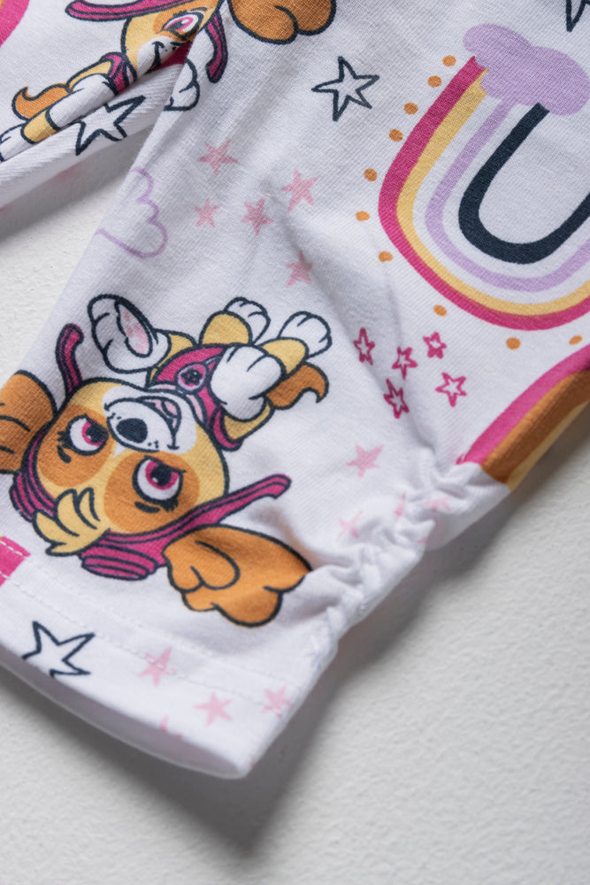 Paw Patrol 2 Pack Cropped Leggings Peach & White (2)