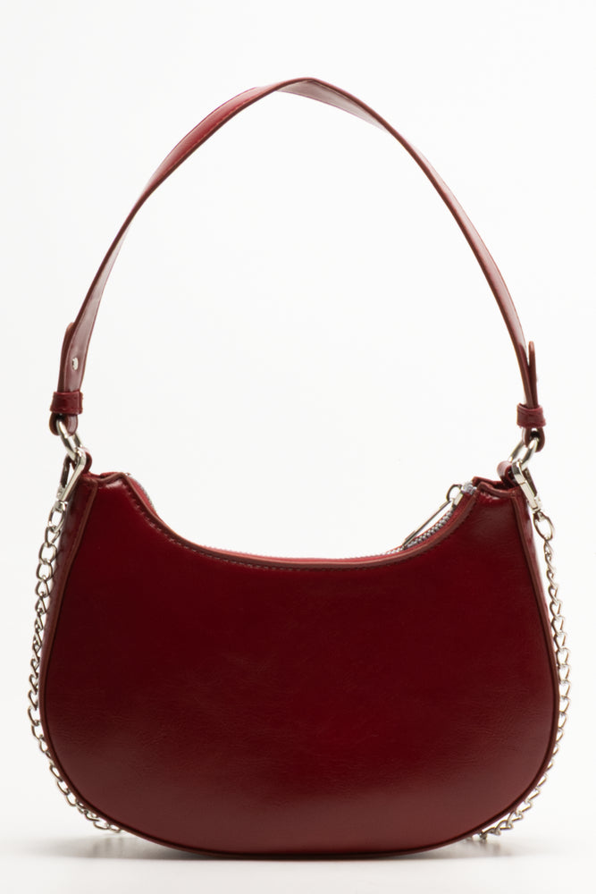 Crescent Bag With Chain Red