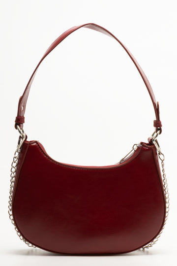Crescent Bag With Chain Red