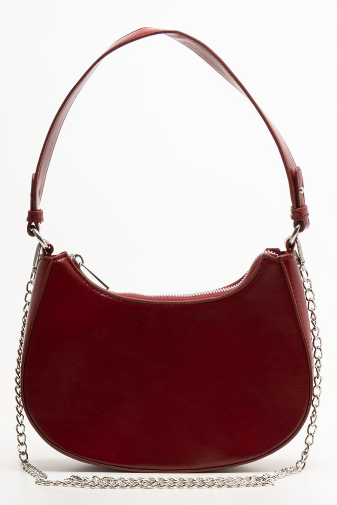 Crescent Bag With Chain Red (2)