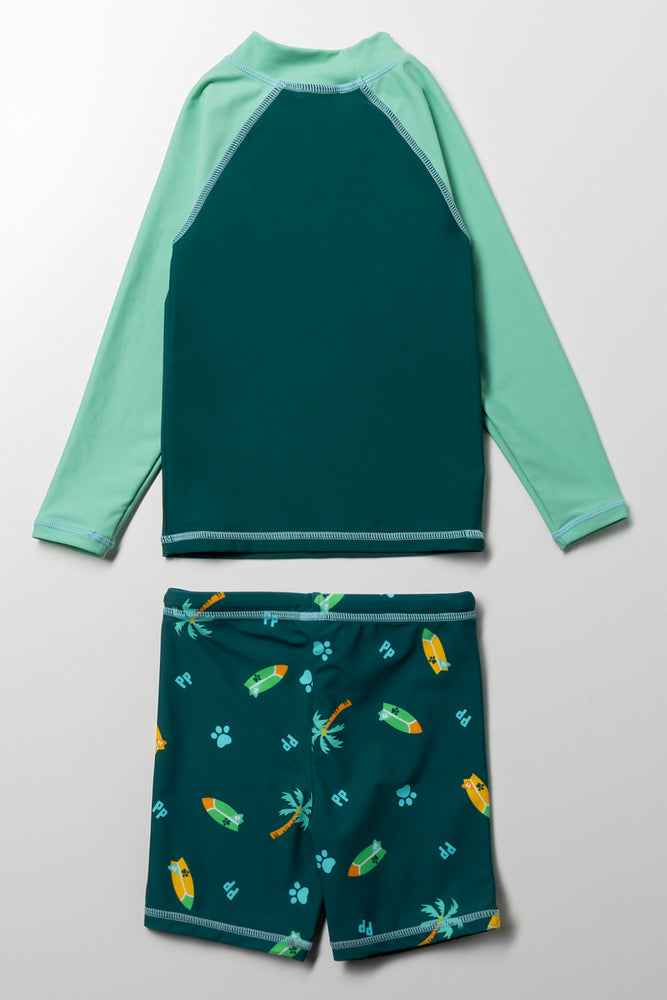 Paw Patrol Swimsuit Set Green (3)