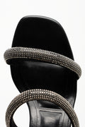 Diamante Mule Block Heel Black (4)