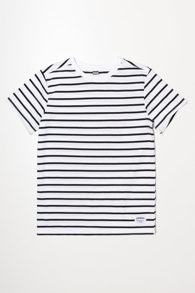 Stripe Short Sleeve T-Shirt Black And White