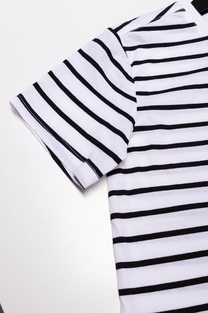 Stripe Short Sleeve T-Shirt Black And White