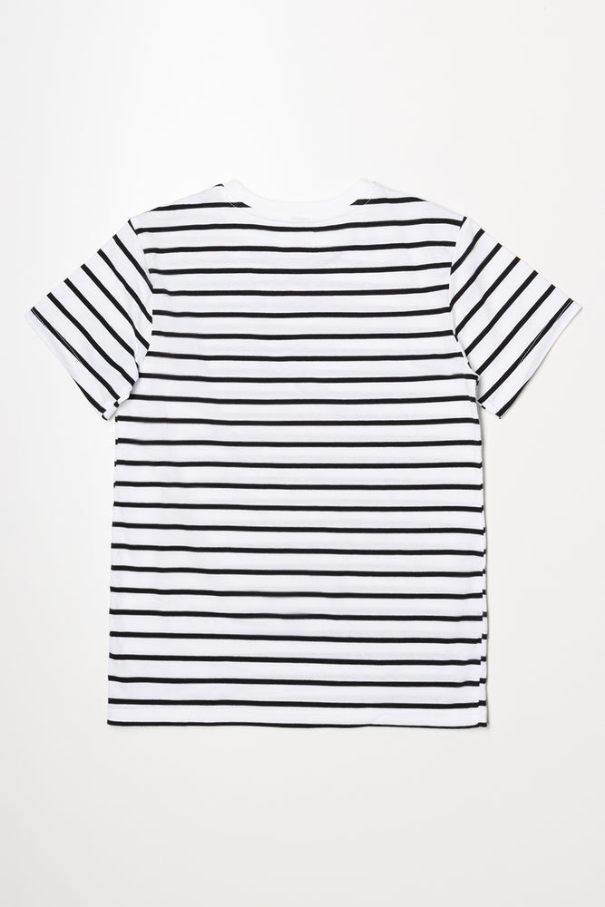 Stripe Short Sleeve T-Shirt Black And White (2)