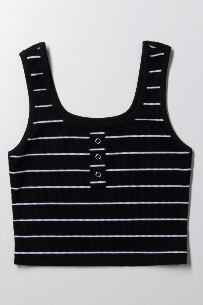 Stripe Tank Vest Black