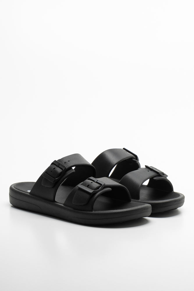 Double Band Sandals Black