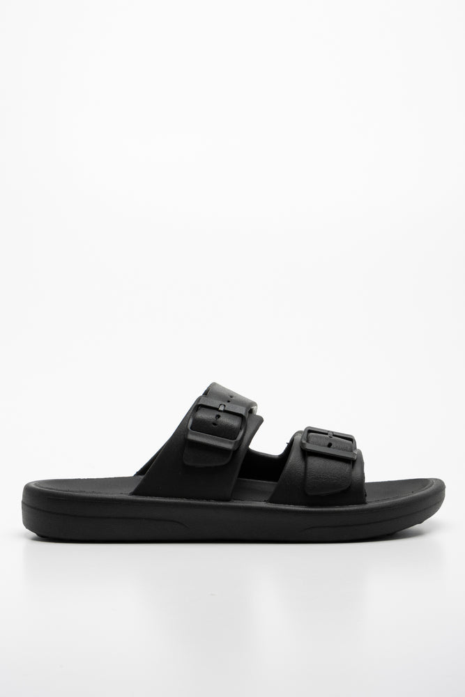 Double Band Sandals Black