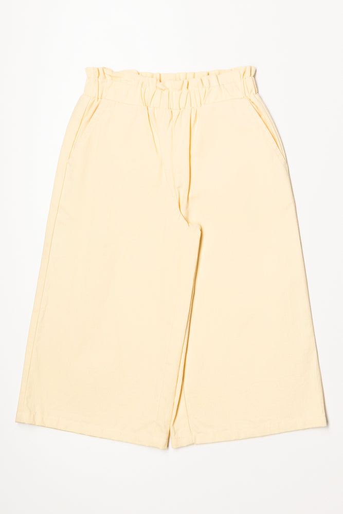 Wide Leg Woven Pants Yellow