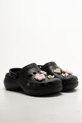 Chunky Daisy Clogs Black