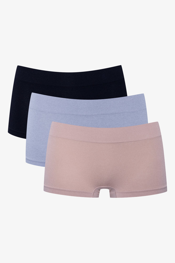 3 Pack Seamfree Boyleg Panties Grey