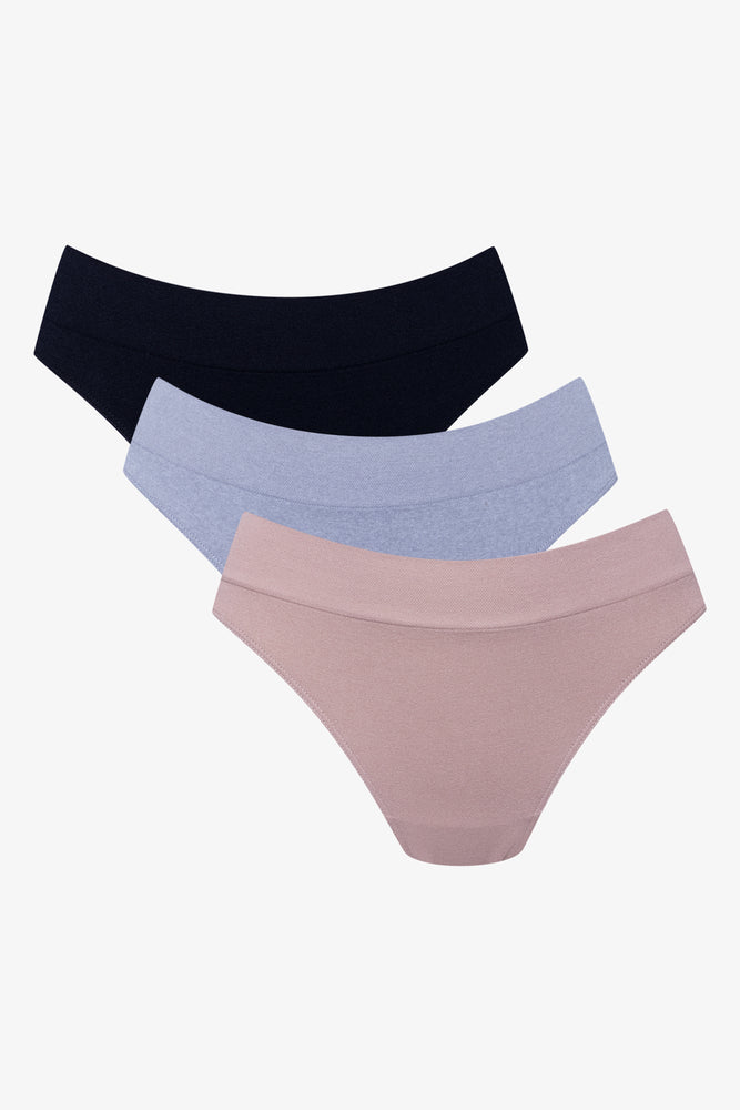 3 Pack Seamfree Thongs Black, Grey And Natural | Panties | Ackermans